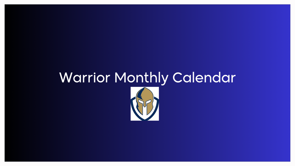 Warrior Monthly Calendar