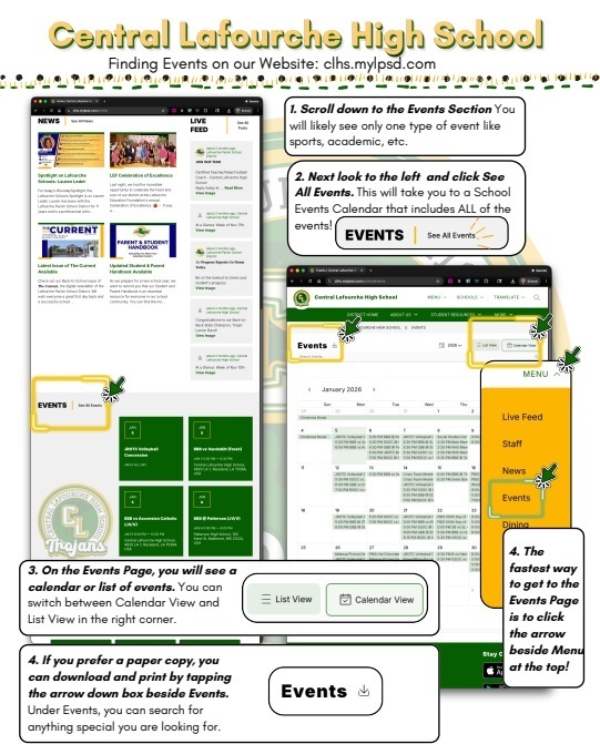 instructions for how to see all events