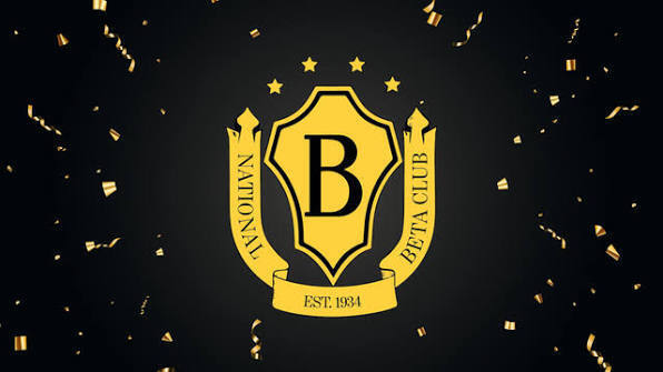 black background with Beta Club logo in gold. 