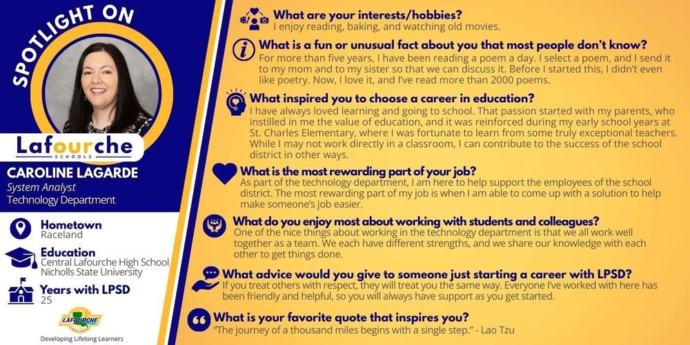 Caroline Lagarde's reponses to spotlight questions.