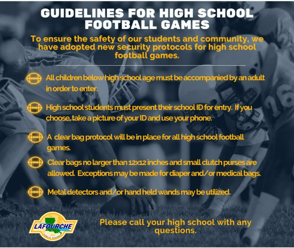 Safety guidelines for LPSD High School Football Games