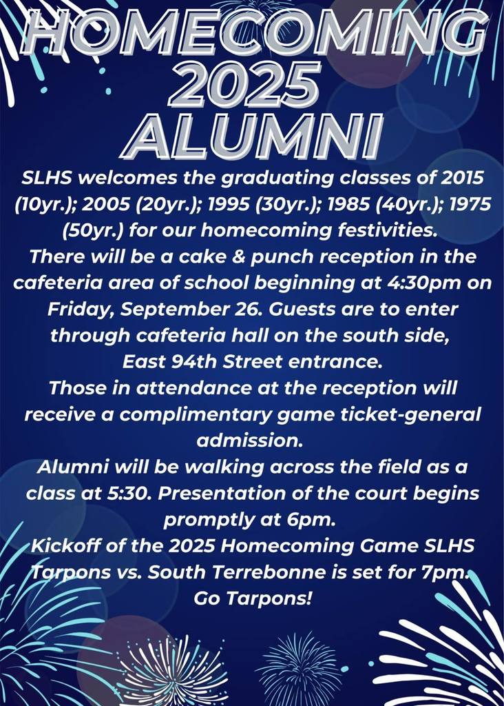 Homecoming 2025 Alumni Flyer