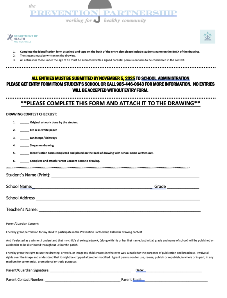 Calendar Contest Form