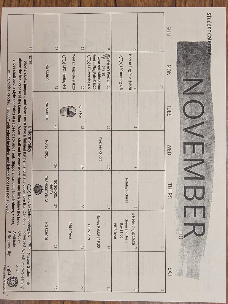 November Calendar