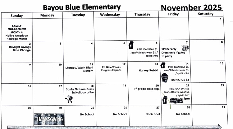 November event calendar