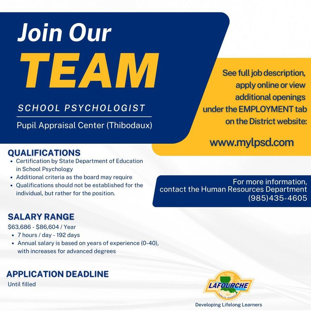School Psychologist Job Posting