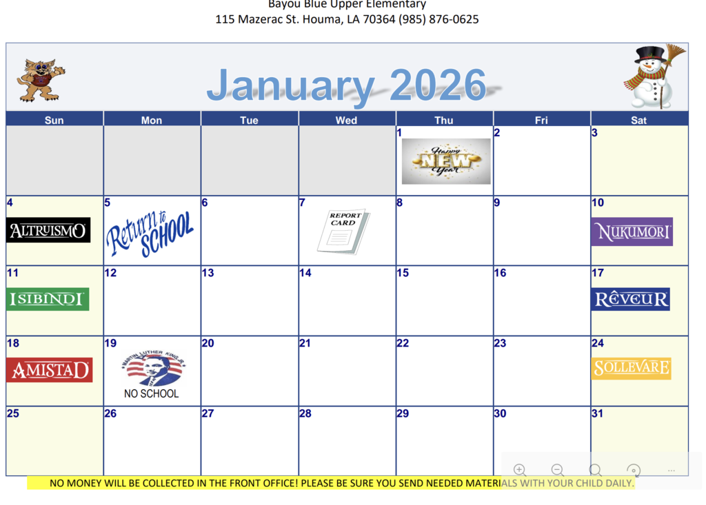 January Calendar