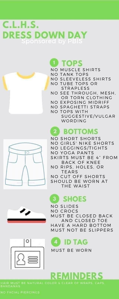 Dress Down Day Criteria