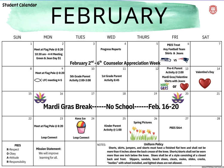 February Calendar