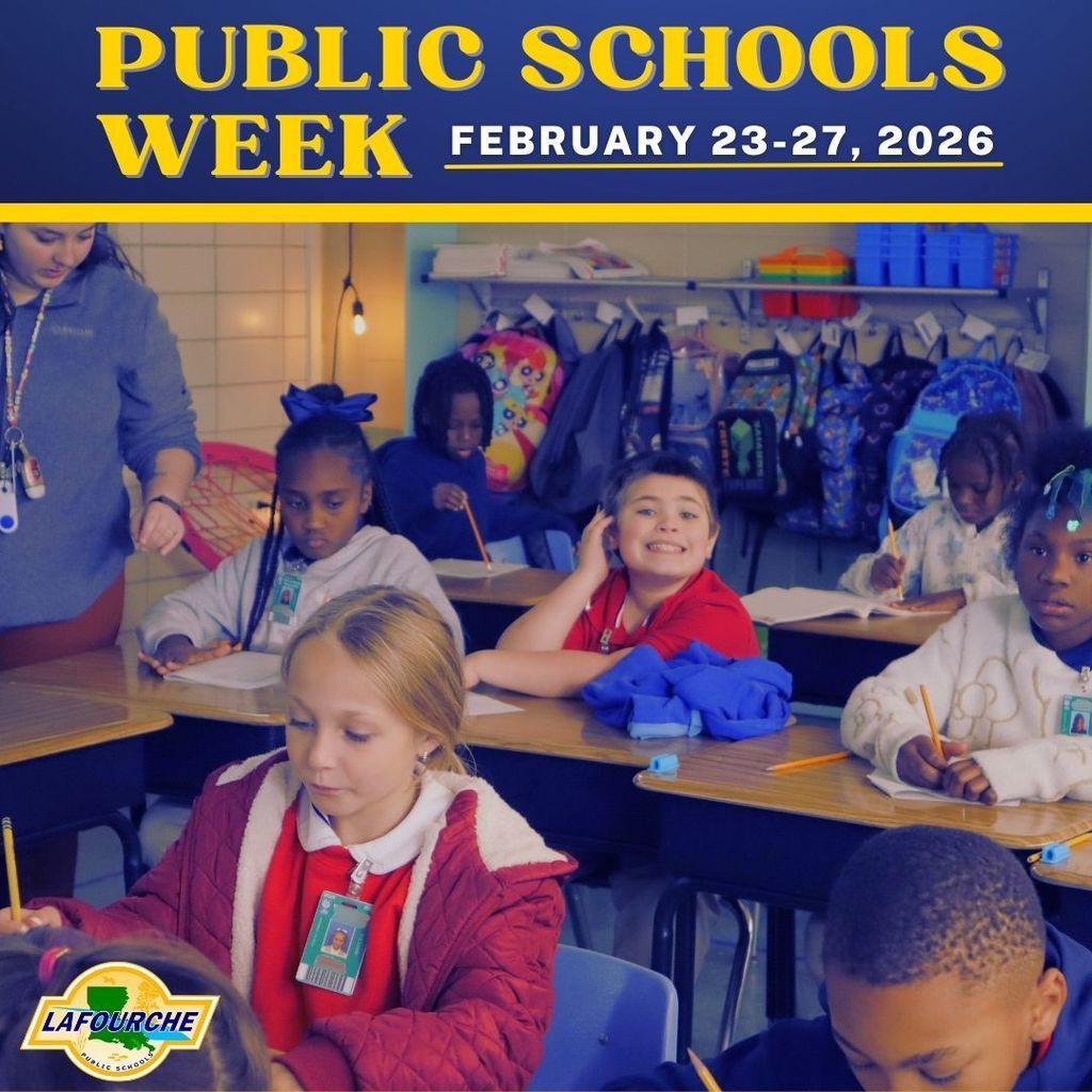 A promotional graphic for Public Schools Week, occurring February 23–27, 2026, featuring a classroom of elementary students and the theme "Building Stronger, Fairer, and More Resilient Public Education Systems".