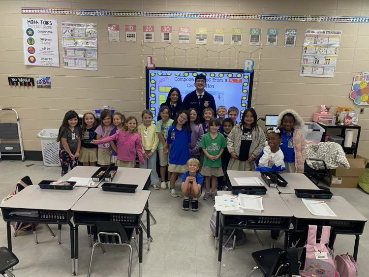 FFA students with our 1st grade students.