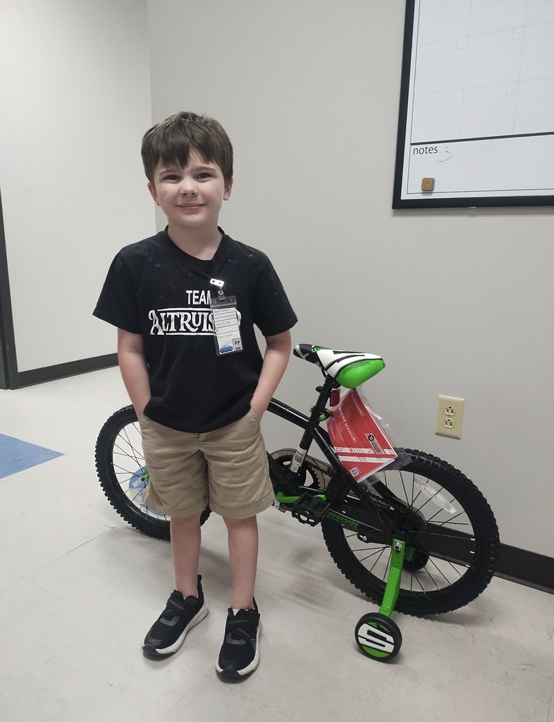 Westin Pierron - 1st place coke sale winner with the prize of a bicycle.