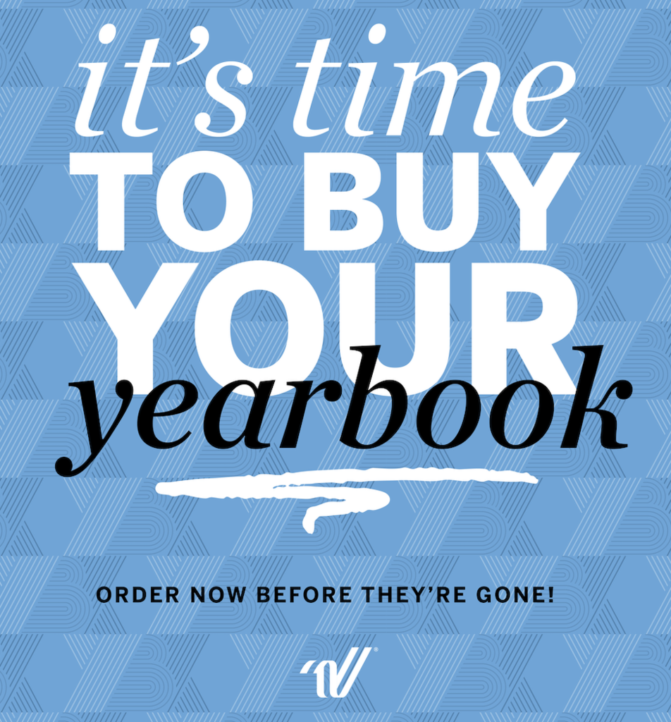 yearbook flyer that says "it's time to buy your yearbook, order now before they're gone!"