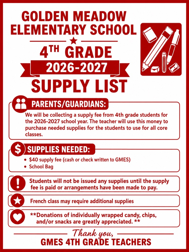 26-27 4th Supply List