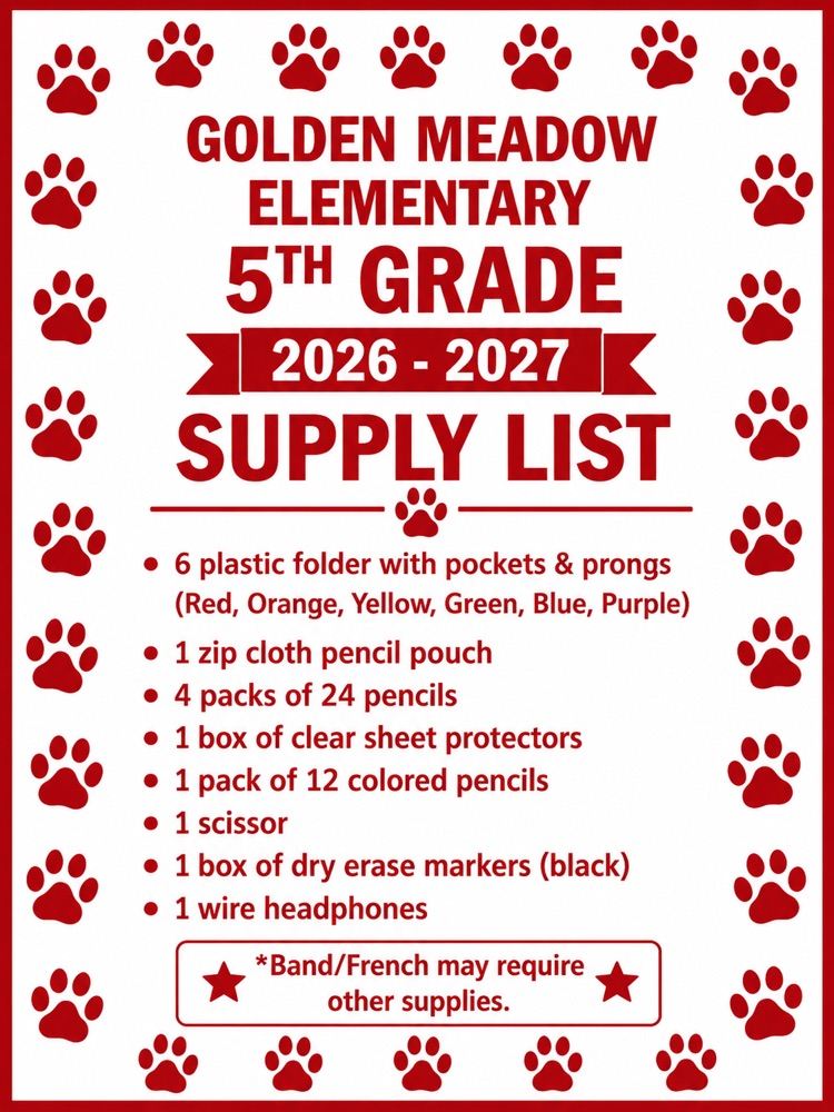 26-27 5th Supply List