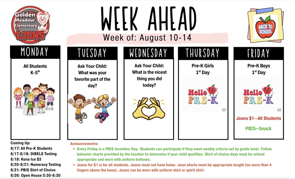 Week Ahead Aug 10-14