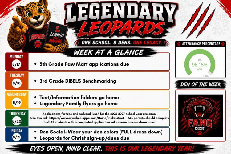 8/17-8/21 Weekly Reminders