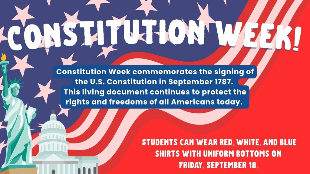 Dress Down to celebrate Constitution Week this Friday!