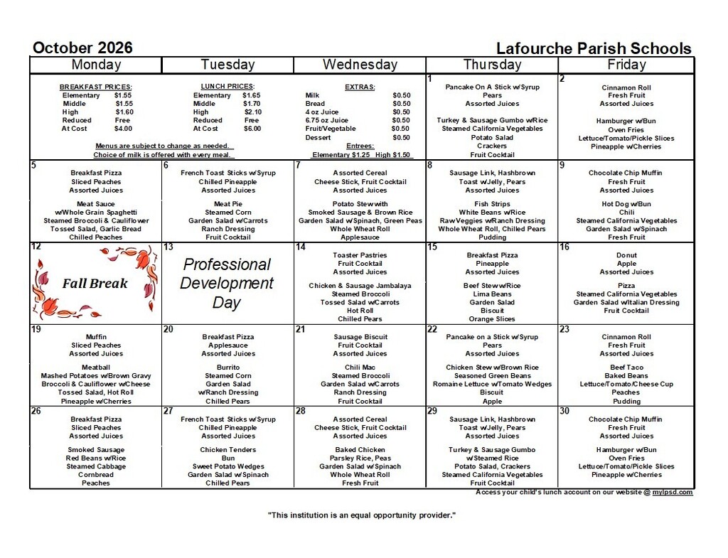 Lunch Menu