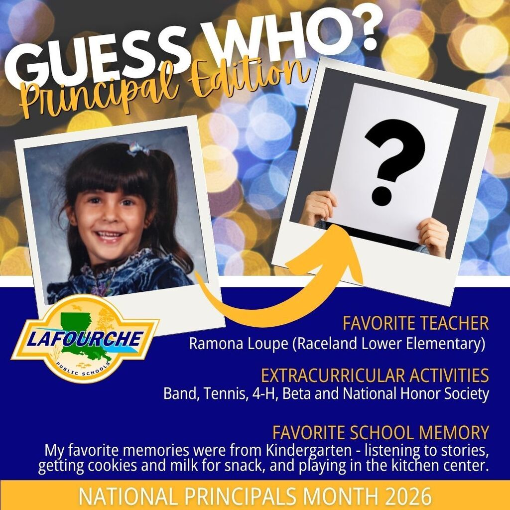 A poster with a smiling child, a question mark, and text about a guess-who game.