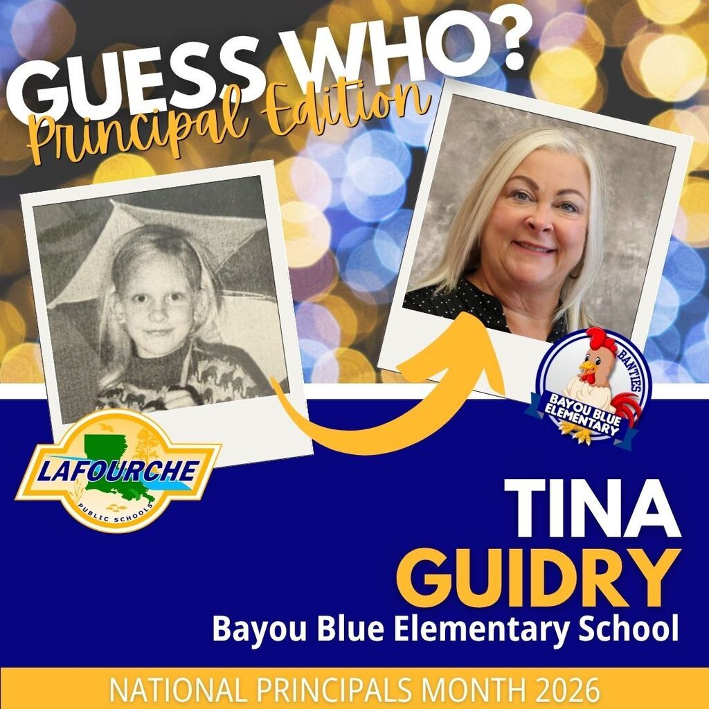 A poster featuring Tina Guidry with two photos: one of her as a child and another as an adult.