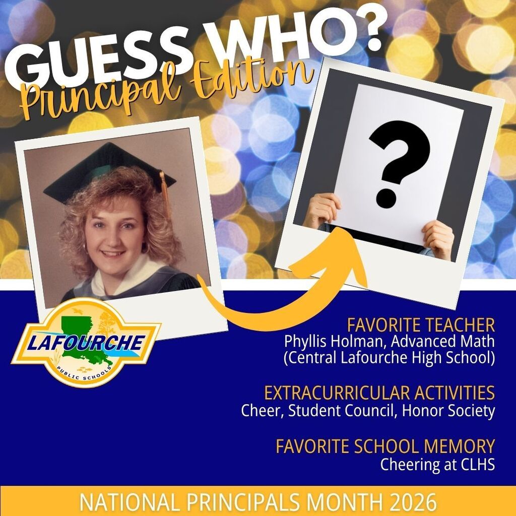 A poster contains a blurred image of a woman in a graduation gown with a question mark and a picture of a person holding a sign.