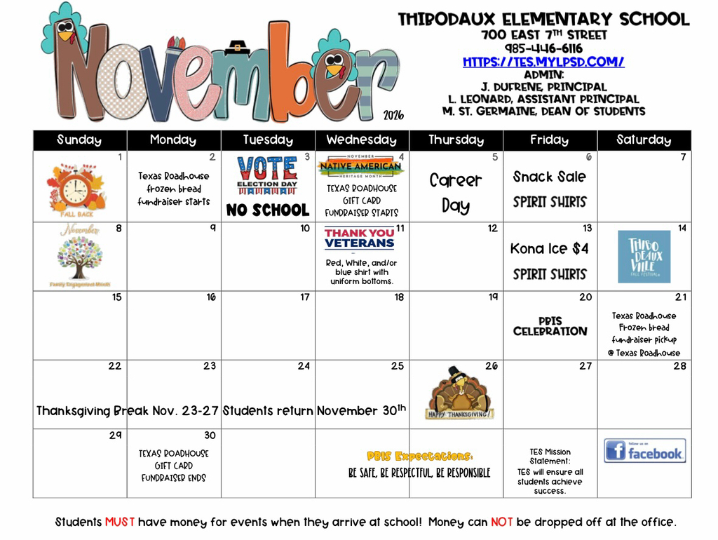 November school calendar