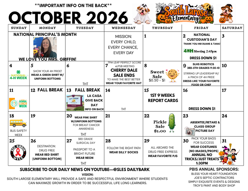 October Calendar