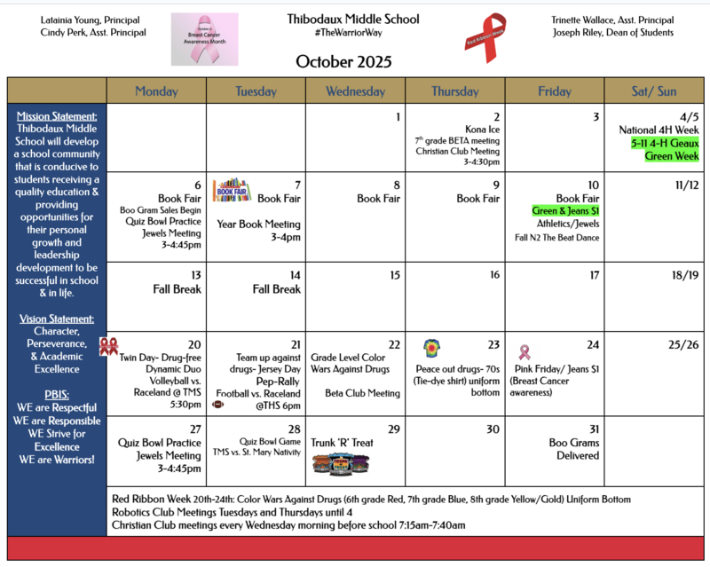 October 2025 Calendar