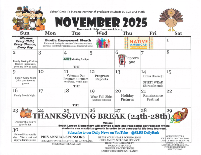 November School Calendar