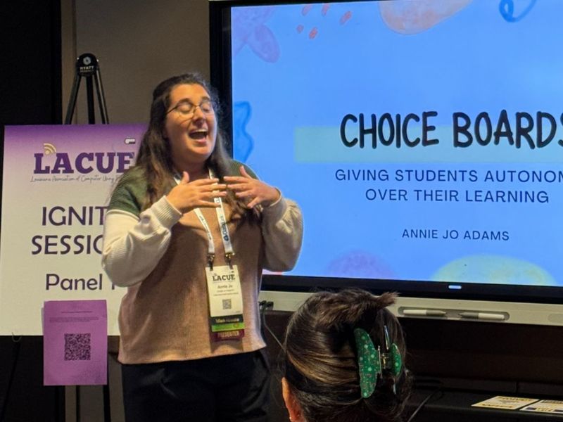 A teacher teaching about Choice Boards