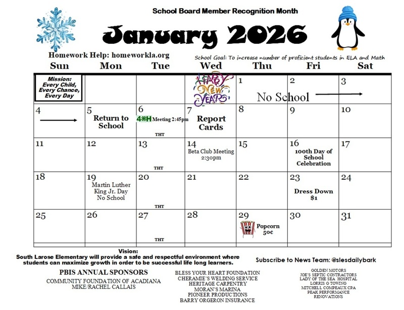 January calendar
