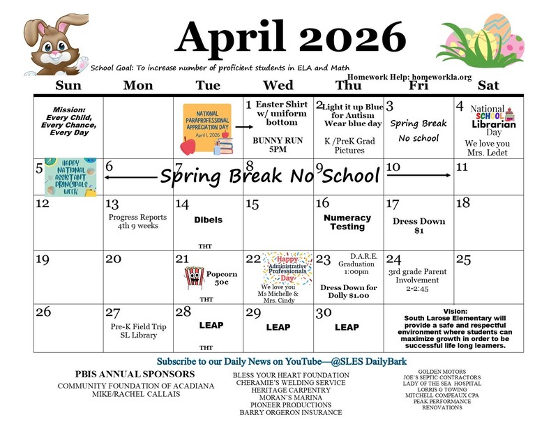April 2026 Calendar
