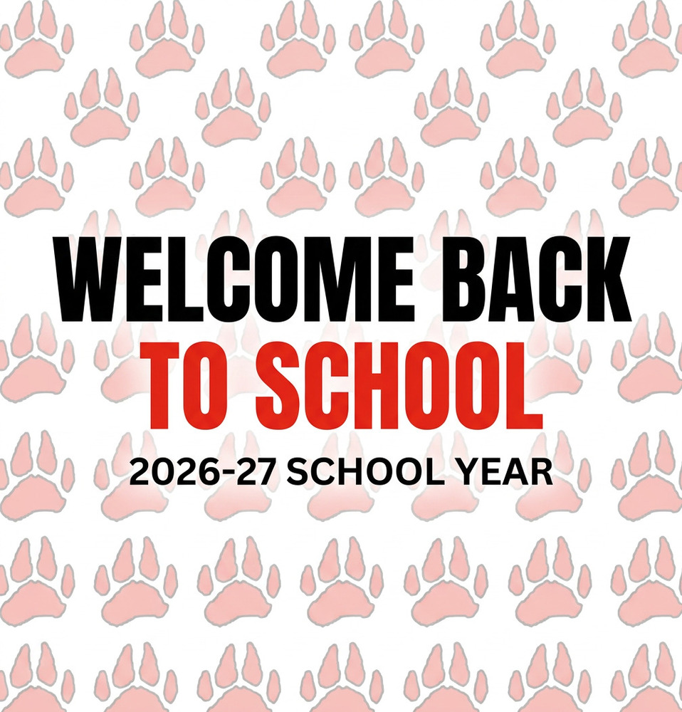 Welcome back message with paw print