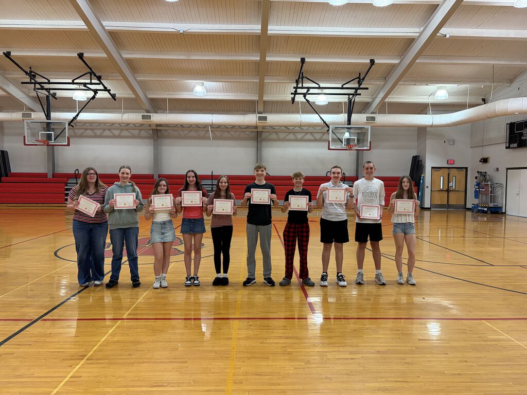 Award nominees lined up in the gym