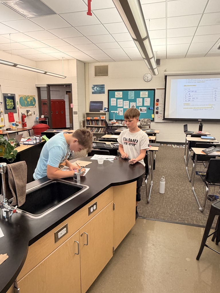 Students working at a lab in a science classroom.
