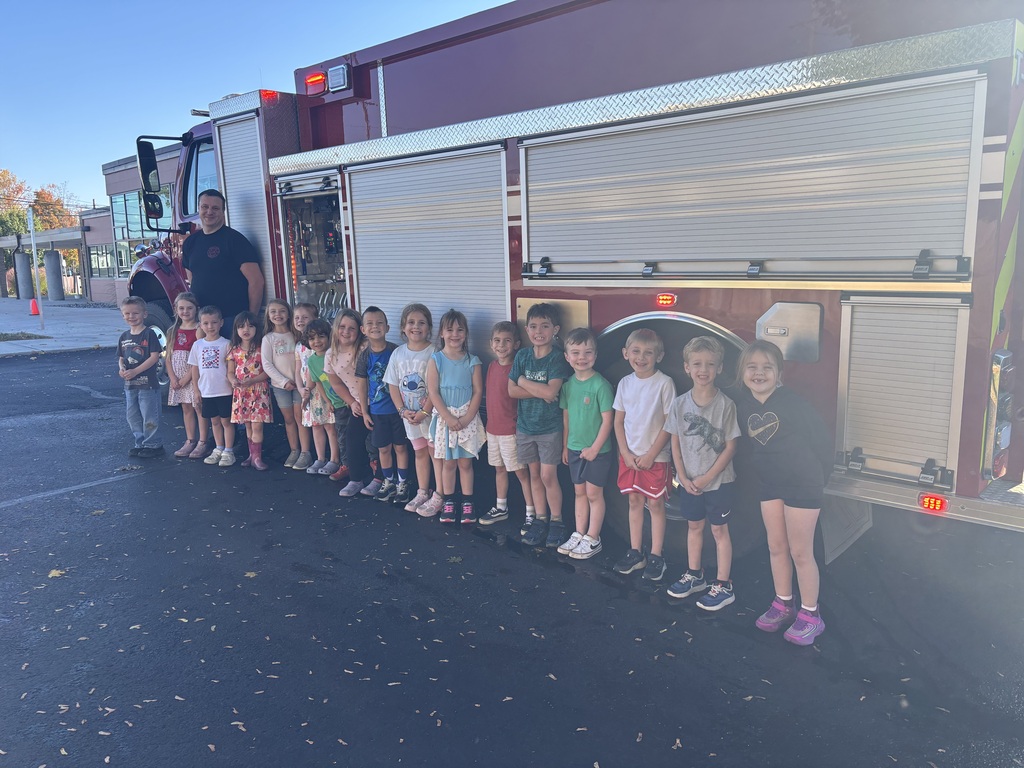 The fire department visited the students at the ECEC.