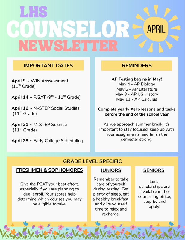 April Counselor Newsletter 