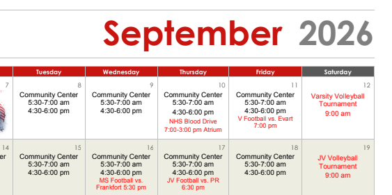 September Calendar