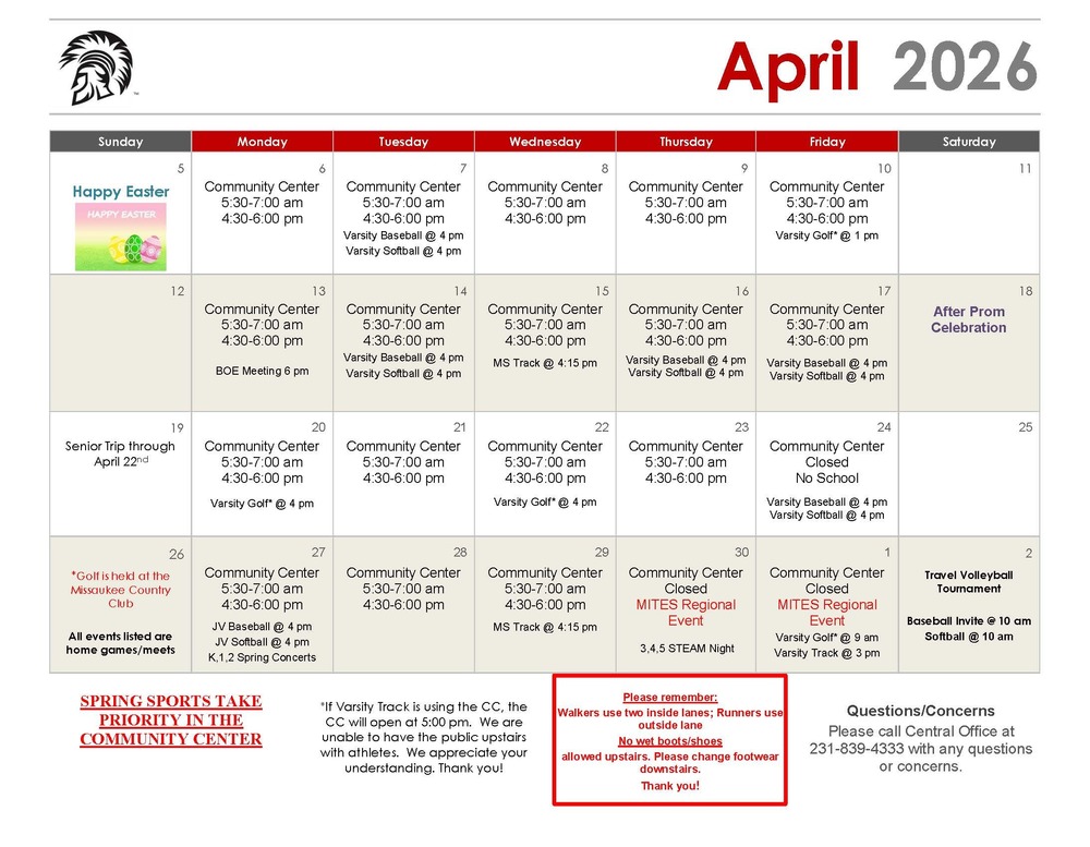 April Calendar