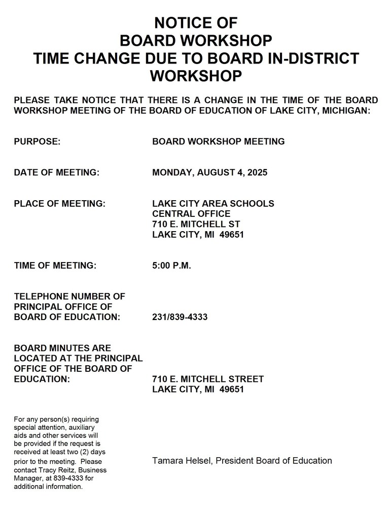 BOE Meeting Time Change