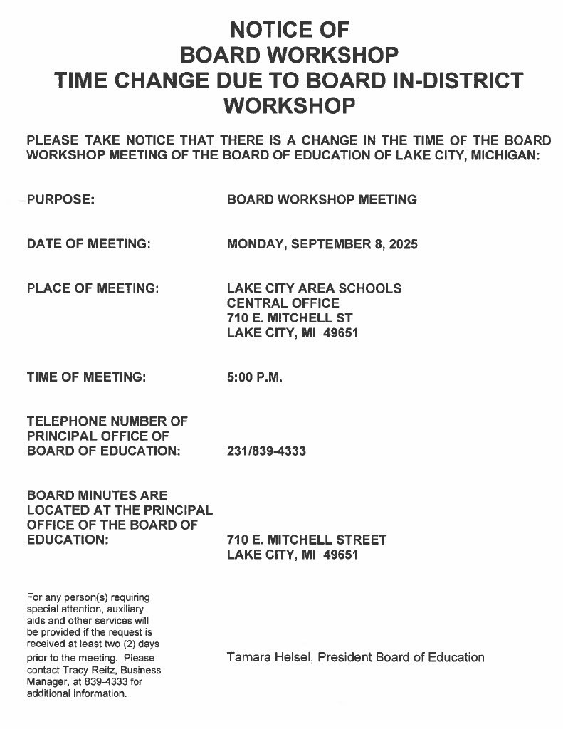 Meeting time change