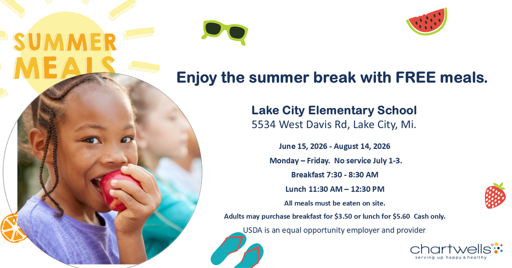 Summer meals information for Lake City Schools