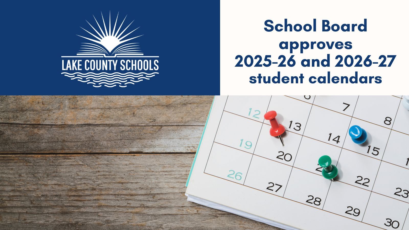 School Board approves student calendars for 2025-26 and 2026 ...