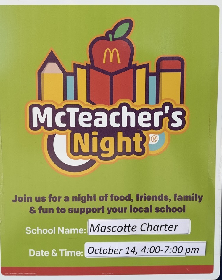 McTeacher’s Night, Oct. 14, 4-7 PM