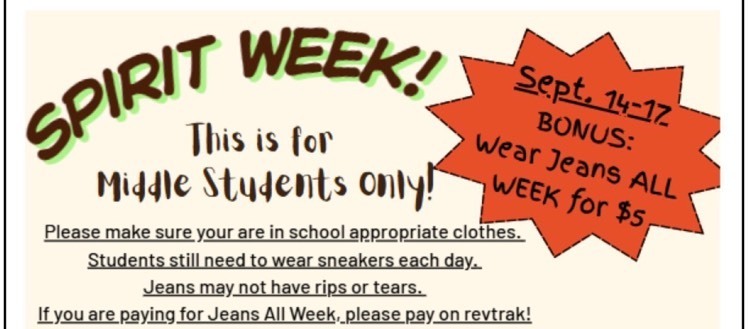 Middle School Spirit Week