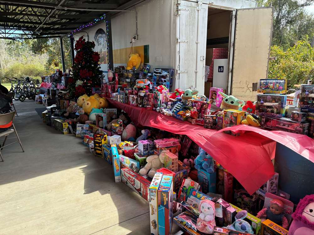 Donated toys on display