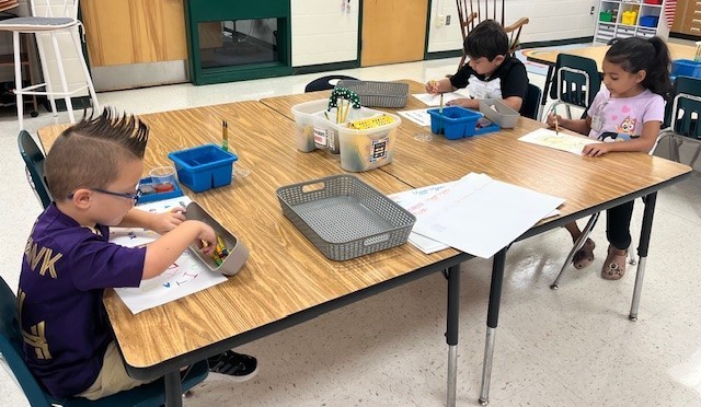 Art students are working hard on our first big art project of the year!  We mastered the Elements of Art and are now demonstrating how to use them in our artwork.  We can’t wait to complete them and show off our art skills to everyone!