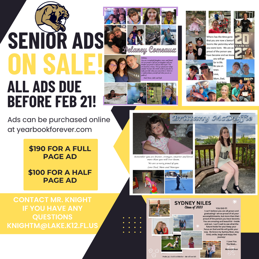 Senior Yearbook Ads on Sale!!