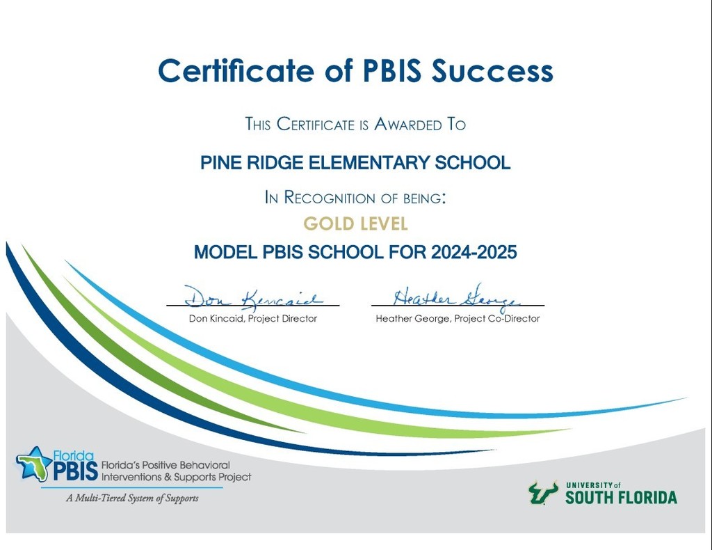 Gold Model PBIS School 